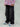 BLACK DENIM PANTS WITH SIDE STRAPS WASHED RIPPED DENIM