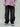 BLACK DENIM PANTS WITH SIDE STRAPS WASHED RIPPED DENIM
