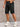 BLACK DENIM SHORTS FRAYED HEM WITH MEDIUM STRETCH FABRIC