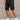 BLACK DENIM SHORTS FRAYED HEM WITH MEDIUM STRETCH FABRIC
