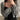 BLACK DRESS AND GRAY CARDIGAN SET WITH DROP SHOULDER SLEEVES