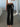 BLACK FLARE PANTS LOW RISE KNIT