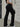 BLACK FLARE PANTS LOW RISE KNIT