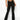 BLACK FLARED TROUSERS WITH CRISSCROSS WAIST - BLACK FLARED TROUSERS