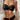 BLACK FLORAL LINGERIE SET WITH BOW TIE