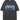 BLACK GRAPHIC TEE BLUE FLAME LETTER CREW NECK SLIGHT STRETCH