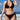 BLACK HALTER BIKINI SOLID COLOR FABRIC TEXTURE