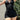 BLACK HALTER ROMPER ELEGANT KNIT DRESS DEEP V NECKLINE