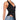 BLACK HALTER TOP WITH SILVER BUCKLE SLIM FIT V-NECK