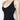 BLACK HALTER TOP WITH STRAPPY BACK - BACKLESS CROSS STRAP CAMI