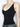 BLACK HALTER TOP WITH STRAPPY BACK - BACKLESS CROSS STRAP CAMI