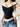 BLACK HALTER TOP WITH STRAPPY BACK - BACKLESS CROSS STRAP CAMI