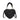 BLACK HEART-SHAPED PURSE WITH RUCHED HANDLE AND SHOULDER STRAP