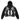BLACK HOODIE WITH WHITE GRAPHIC PRINT DESIGN
