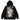 BLACK KITTEN PRINT HOODIE STARRY KITTEN DESIGN