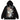 BLACK KITTEN PRINT HOODIE STARRY KITTEN DESIGN