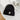 BLACK KNIT BEANIE HAT WITH LOGO EMBROIDERY