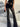 BLACK LACE BELL-BOTTOM PANTS WITH CAPTIVATING LACE INSERT