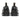 BLACK LEATHER PLATFORM MONK STRAP SHOES FOR MEN