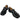 BLACK LEATHER SPLIT TOE TABI LOAFERS WITH LONDON BRIDGE DESIGN