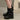 BLACK LEATHER WESTERN BUCKLE BOOTS ROUND TOE