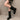 BLACK LEATHER WESTERN BUCKLE BOOTS ROUND TOE