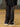 BLACK LIGHTNING BOLT LONG PANTS MID WAIST STRAIGHT LEG DESIGN