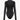 BLACK LONG-SLEEVED BODYSUIT WITH FAUX LEATHER ACCENTS - ELEGANT BLACK MOCK NECK