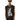 BLACK LOOSE FIT SLEEVELESS SHIRT WITH WHITE GRAPHIC DESIGN