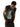 BLACK LOOSE FIT SLEEVELESS SHIRT WITH WHITE GRAPHIC DESIGN