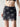 BLACK MINI SKIRT WITH WHITE BOW PATTERN Y2K STYLE