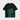 BLACK OVERSIZED DISTRESSED TEE WITH BLUE AND GREEN FACE GRAPHIC