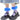 BLACK PLATFORM MARY JANES WITH BLUE FISHNET SOCKS AND FLUFFY TRIM