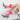 BLACK PLATFORM MARY JANES WITH BLUE FISHNET SOCKS AND FLUFFY TRIM