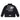 BLACK PUFFER JACKET WITH WHITE LOGO - TRENDY CASUAL OUTERWEAR