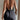 BLACK RIBBED HALTER DRESS WITH STRAPPY DETAILS