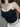 BLACK RIBBED TANK TOP WITH WHITE LACE TRIM - CONTRAST BLACK CAMI