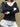 BLACK RIBBED V-NECK SWEATER WITH WHITE COLLAR AND CUFFS Y2K TURTLENECK