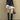 BLACK RIBBED V-NECK SWEATER WITH WHITE COLLAR AND CUFFS Y2K TURTLENECK