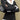 BLACK RIBBED V-NECK SWEATER WITH WHITE COLLAR AND CUFFS Y2K TURTLENECK