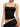 BLACK SCALLOPED CAMISOLE TOP FOR CASUAL VINTAGE STYLING WITH TIGHT SLEEVES
