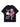 BLACK SHORT SLEEVE T-SHIRT WITH PINK SKELETON GRAPHIC, ROUND COLLAR