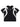 BLACK SHORT SLEEVE T-SHIRT WITH WHITE FLAME DESIGN AND LOOSE FIT