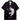 BLACK SHORT-SLEEVED SHIRT WITH FACE GRAPHIC MEN’S LAPEL COLLAR STYLE