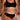 BLACK SOLID COLOR SPORTY LETTER BRA AND PANTIES LINGERIE SET