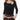 BLACK SWEATER WITH PINK FAUX FUR TRIM