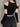 Black T-shirts Gothic Open Shoulder Sleeve Y2k Crop Tops