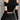 Black T-shirts Gothic Open Shoulder Sleeve Y2k Crop Tops