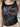 BLACK TANK TOP WITH HEART GRAPHIC AND RHINESTONE MOTIF