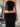 BLACK TWO-PIECE SET WITH CROPPED BANDEAU AND MIDI SKIRT